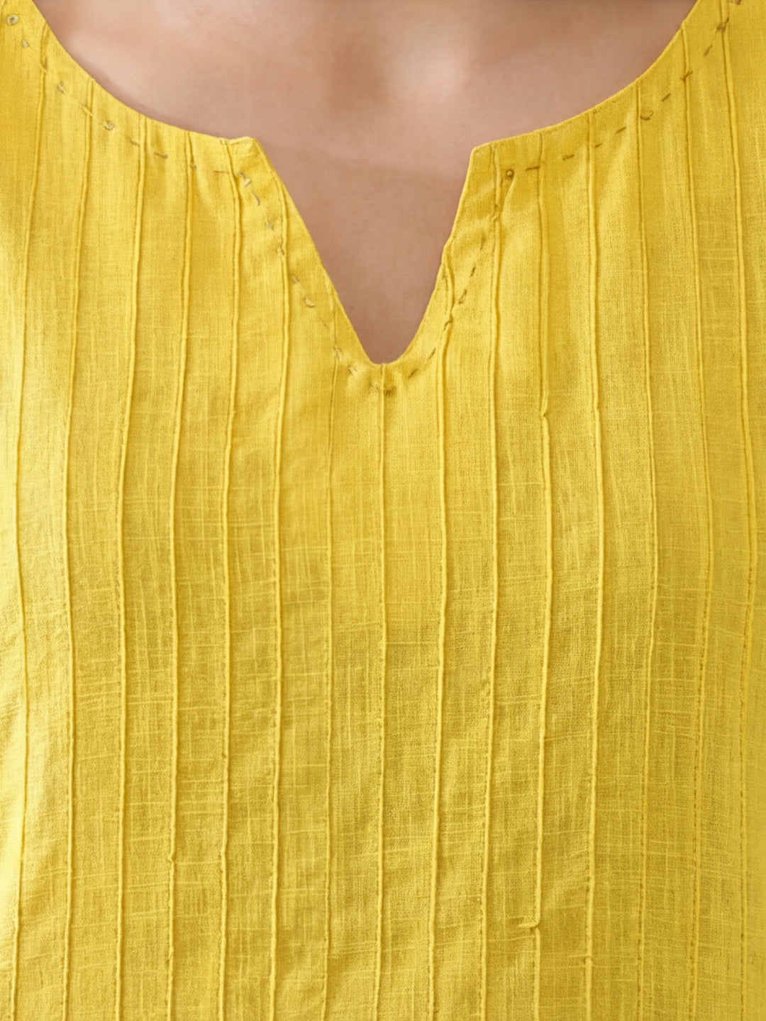 Woven Design Embroidered Straight Pure Cotton Kurta