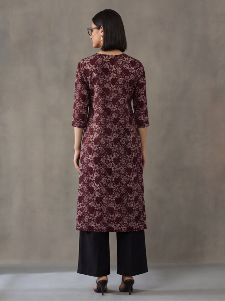 Floral Printed Straight Pure Cotton Kurta