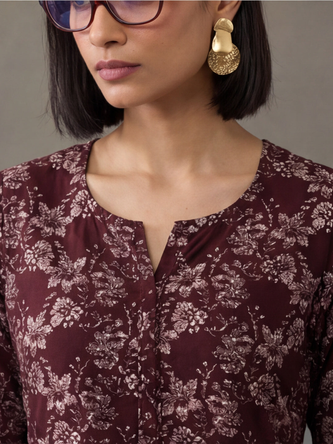 Floral Printed Straight Pure Cotton Kurta