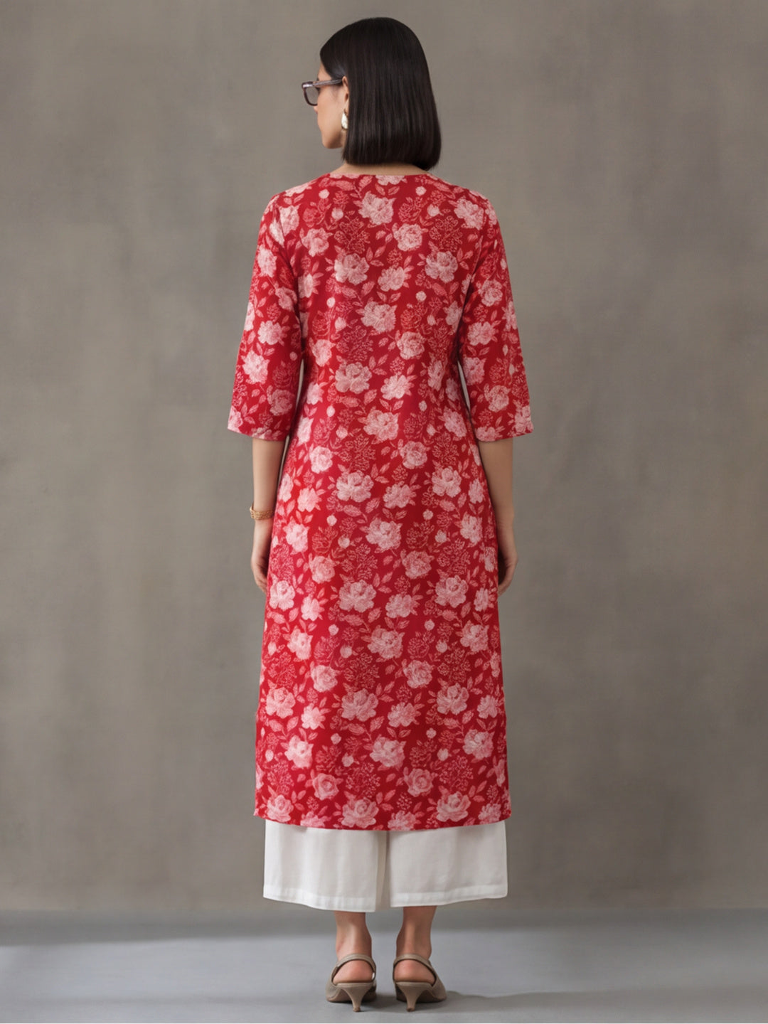 Floral Printed Straight Pure Cotton Kurta