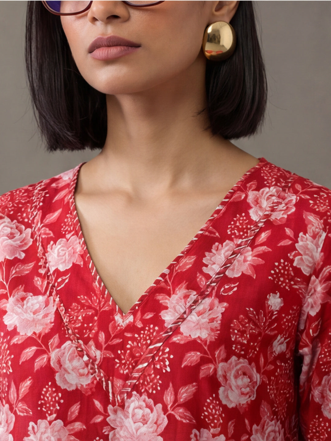 Floral Printed Straight Pure Cotton Kurta