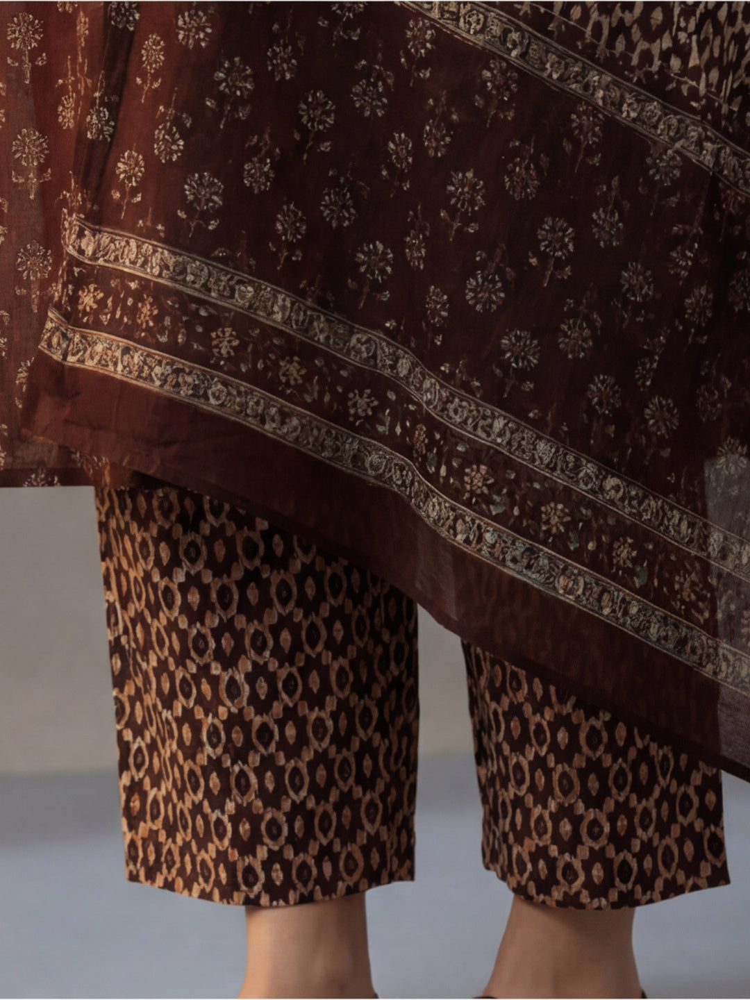 Floral Embroidered Straight Kurta & Trousers Sets