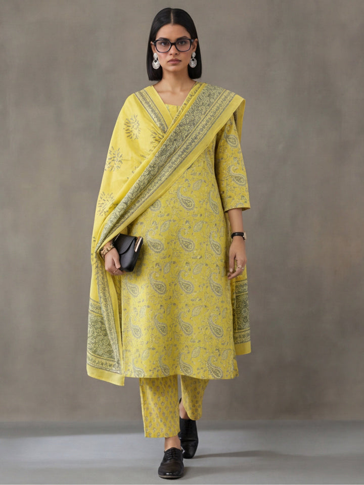 Ethnic Printed Pure Cotton Suit Set