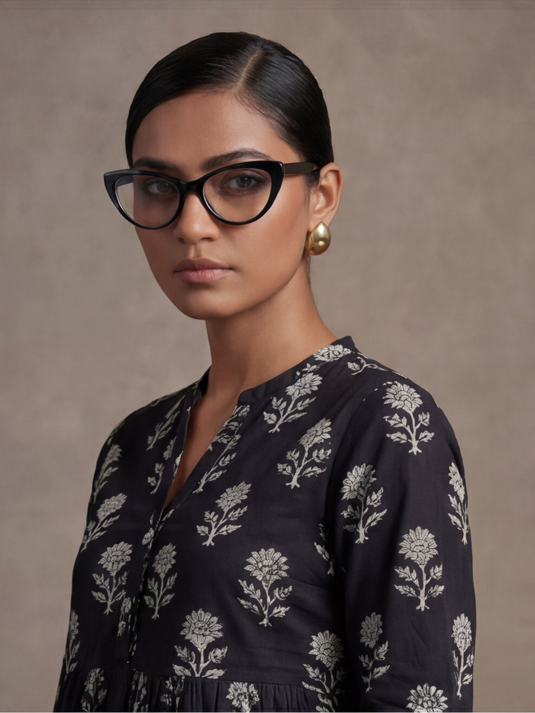 Floral Printed A-Line Tiered Ethnic Dress