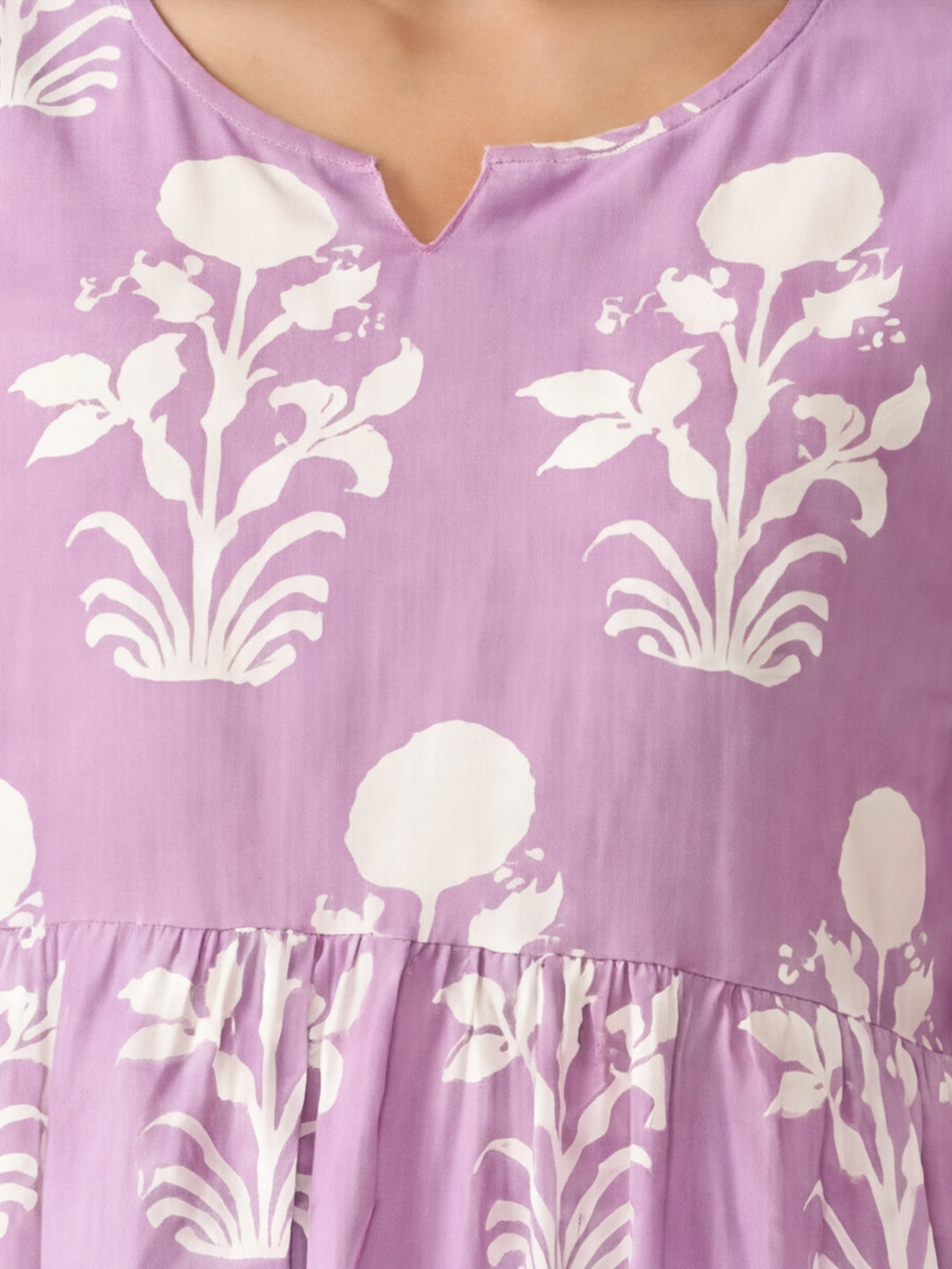 Floral Printed A-Line Tiered Ethnic Dress