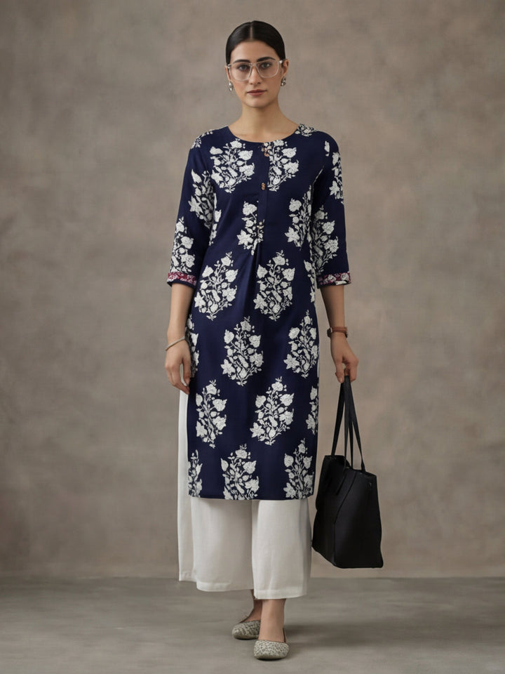 Floral Printed Straight Kurta