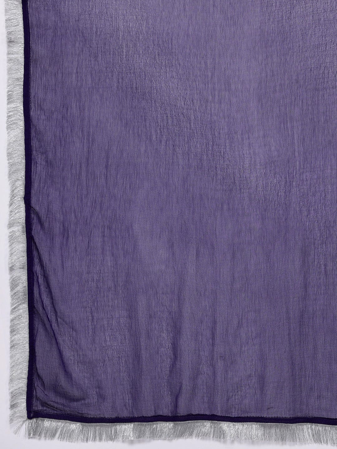 zeyvelle Women Purple V Scalloped Neck with Zari and Thread Embroidered Anarkali Kurta with Dupatta