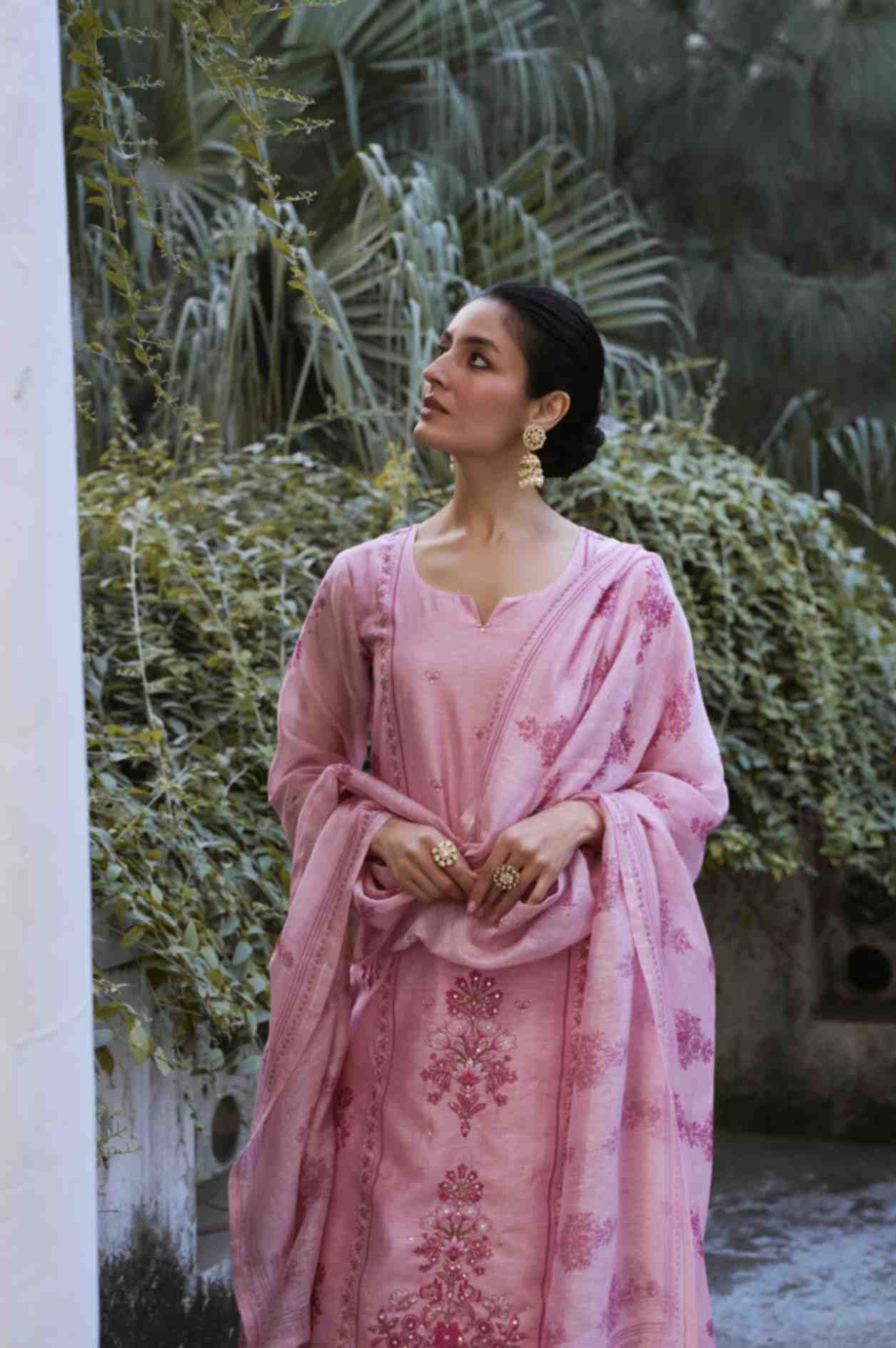 SOFT PINK LINEN KURTA SET