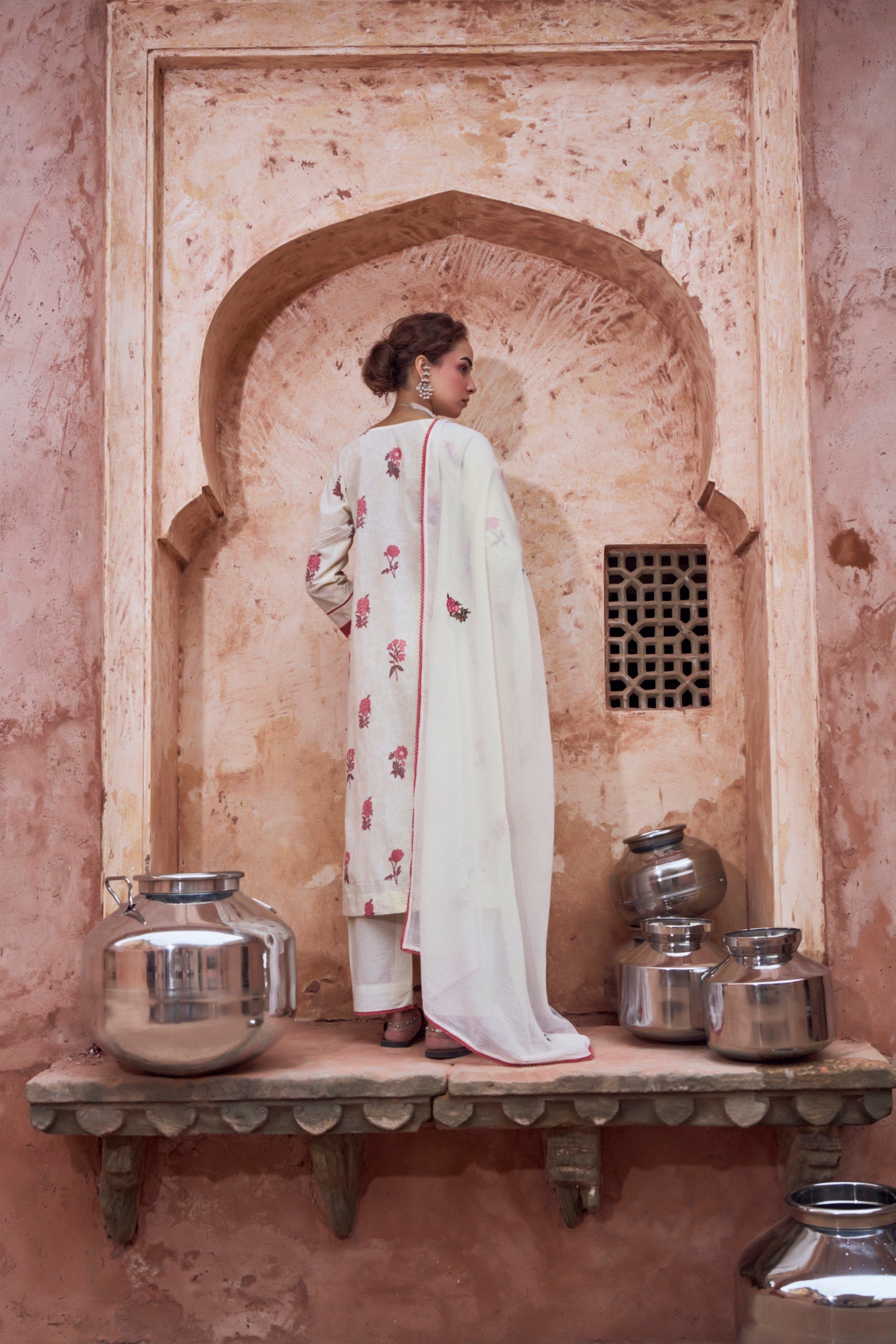 PINK FORAL PRINT COTTON SUIT SET